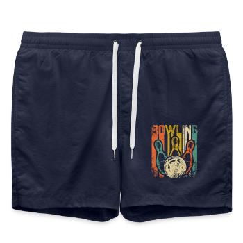 Cool Retro Vintage Bowling Design pour les bowlers - Short de bain - bleu marine - Devant - AI Model Male 185 light (185cm)