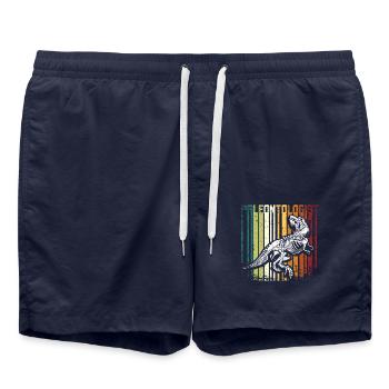 Fossil Hunting Retro Vitnage Paleontologist - Swim Trunks - french navy - Front - AI Model Male 185 light (185cm)
