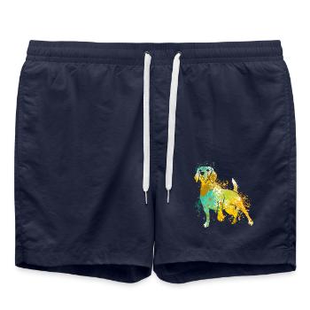 Colorful Splash Art Dog Lover Beagle - Swim Trunks - french navy - Front - AI Model Male 185 light (185cm)