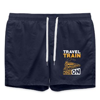 Voyage en train - Short de bain - bleu marine - Devant - AI Model Male 185 light (185cm)