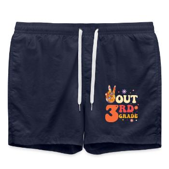 Paix en 1ère année Dernier jour d’école - Short de bain - bleu marine - Devant - AI Model Male 185 light (185cm)