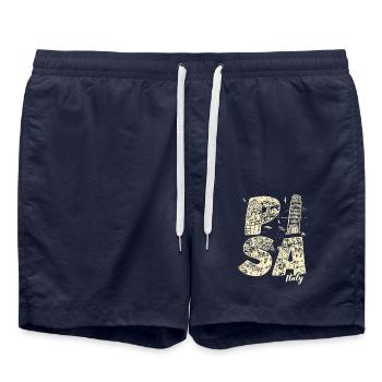 Pise Italie Vacances Souvenir - Short de bain - bleu marine - Devant - AI Model Male 185 light (185cm)