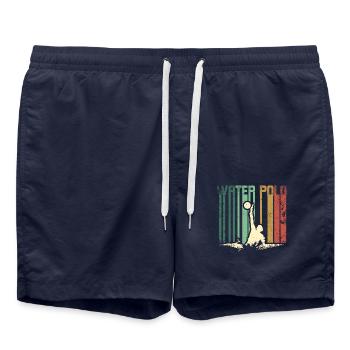 Retro Vintage Water Polo player - Swim Trunks - french navy - Front - AI Model Male 185 light (185cm)