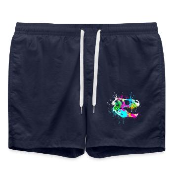 Splash Dinosaur Tyrannosaurus rex T-rex skeleton - Badeshorts - French Navy - Vorne - AI Model Male 185 light (185cm)