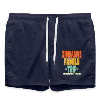 Vacances en famille au Zimbabwe - Short de bain - bleu marine - Devant - AI Model Male 185 light (185cm)