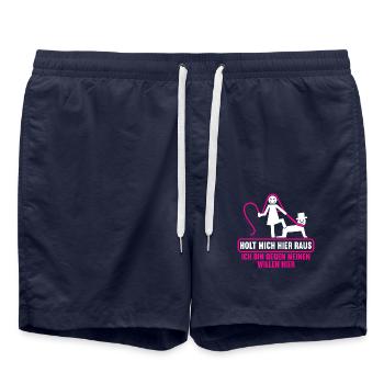 Junggesellenabschied Polterabend JGA Männer - Badeshorts - French Navy - Vorne - AI Model Male 185 light (185cm)