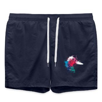 Colerfull Splash Art Farm animals Duck Head - Swim Trunks - french navy - Front - AI Model Male 185 light (185cm)