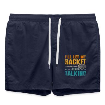 Je vais laisser ma raquette de badminton parler - Short de bain - bleu marine - Devant - AI Model Male 185 light (185cm)