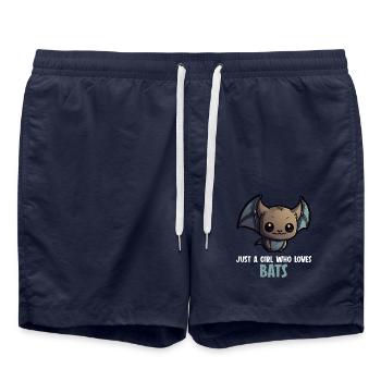 just a girl who loves bats bats bats - Swim Trunks - french navy - Front - AI Model Male 185 light (185cm)