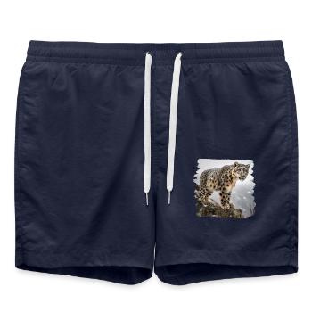 Léopard des neiges Léopard des neiges - Short de bain - bleu marine - Devant - AI Model Male 185 light (185cm)