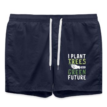 Je plante des arbres pour un futur vert Botaniste - Short de bain - bleu marine - Devant - AI Model Male 185 light (185cm)