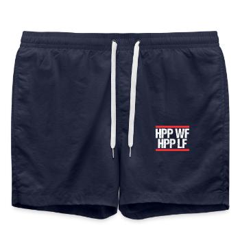 Femme heureuse Vie heureuse - Short de bain - bleu marine - Devant - AI Model Male 185 light (185cm)