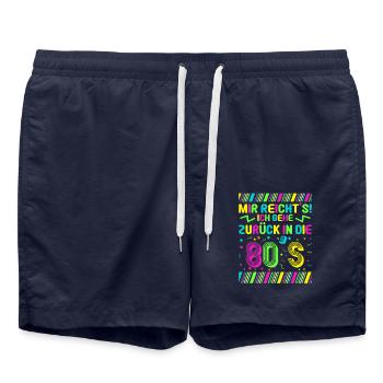 Mir reichts ich geh zurück in die 80er Kostüm - Badeshorts - French Navy - Vorne - AI Model Male 185 light (185cm)