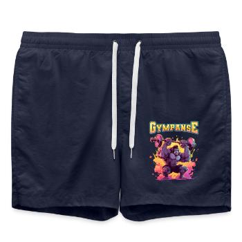 Gympanse Musculation Musculation Fitness Memes - Short de bain - bleu marine - Devant - AI Model Male 185 light (185cm)