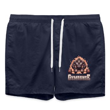 Gympanse Musculation Musculation Fitness Memes - Short de bain - bleu marine - Devant - AI Model Male 185 light (185cm)