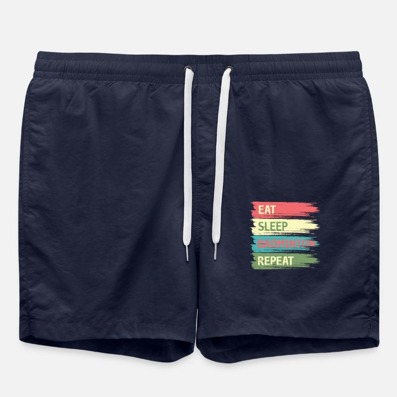 Eat Sleep Badminton Repeat - Swim Trunks - french navy