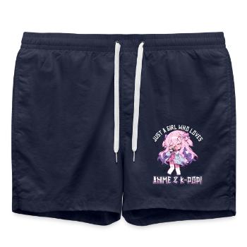 Just a Girl who loves Anime and K-Pop - Badeshorts - French Navy - Vorne - AI Model Male 185 light (185cm)