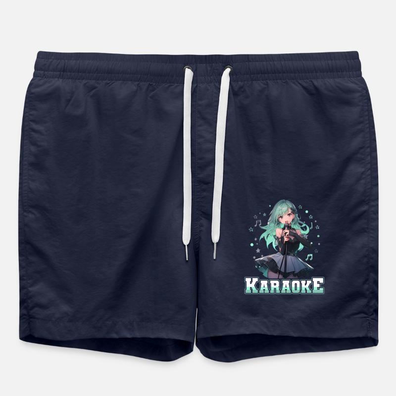 Filles Manga Anime Karaoké - Short de bain - bleu marine