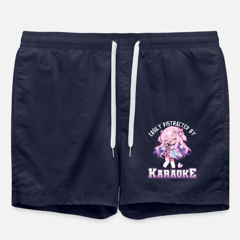Easily distracted by Karaoke - Badeshorts - French Navy