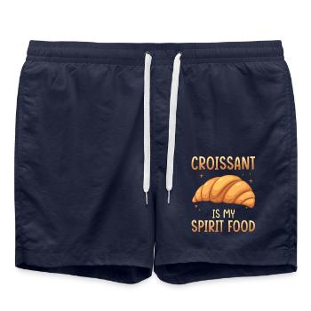 Croissant is my favorite food - Swim Trunks - french navy - Front - AI Model Male 185 light (185cm)