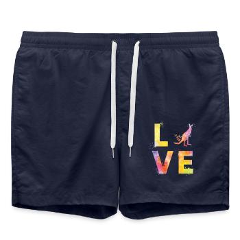 L’amour kangourou - Short de bain - bleu marine - Devant - AI Model Male 185 light (185cm)
