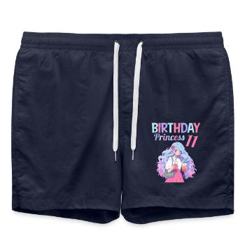Anime Mandga Boba Bubble Tea 11. Geburtstag - Badeshorts - French Navy - Vorne - AI Model Male 185 light (185cm)