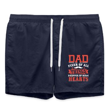 Dad fixer of all things, guardian of our hearts - Swim Trunks - french navy - Front - AI Model Male 185 light (185cm)