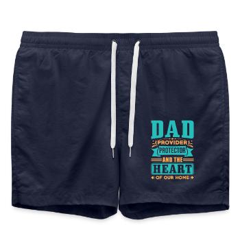 Dad Provider Protector and the heart of our house - Swim Trunks - french navy - Front - AI Model Male 185 light (185cm)