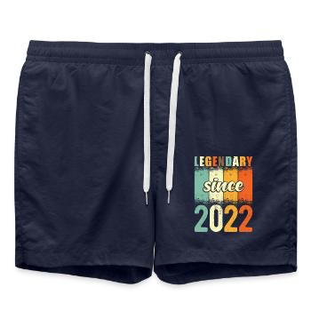 Légendaire depuis 2022 Retro Vintage Anniversaire - Short de bain - bleu marine - Devant - AI Model Male 185 light (185cm)