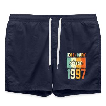 Légendaire depuis 1997 Retro Vintage Anniversaire - Short de bain - bleu marine - Devant - AI Model Male 185 light (185cm)