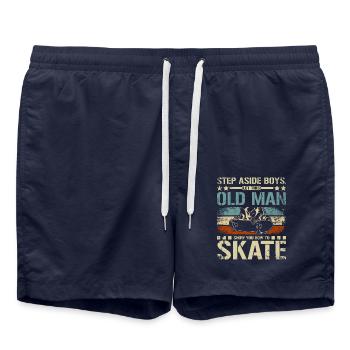 Laissez ce vieil homme vous montrer comment patiner - Short de bain - bleu marine - Devant - AI Model Male 185 light (185cm)