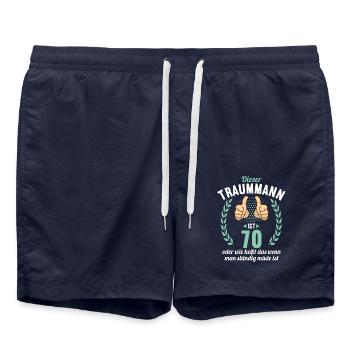 Dieser Traummann ist 70 Jahre 70 Geburtstag - Badeshorts - French Navy - Vorne - AI Model Male 185 light (185cm)