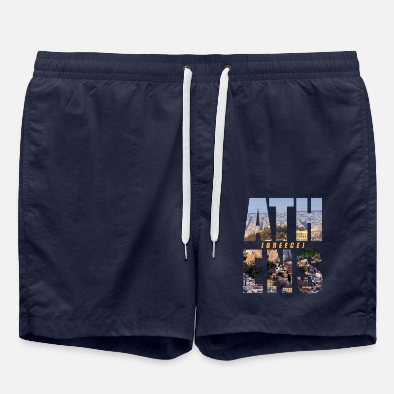 Athens Greece Souvenir - Swim Trunks - french navy