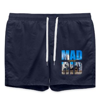 Madrid Spain Souvenir - Swim Trunks - french navy - Front - AI Model Male 185 light (185cm)
