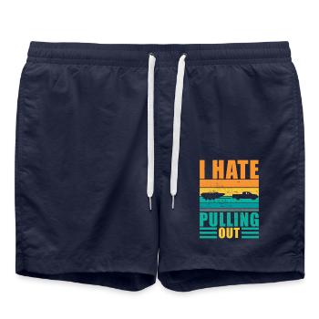 Boat Boat Captain Vintage Retro I Hate Pull - Swim Trunks - french navy - Front - AI Model Male 185 light (185cm)