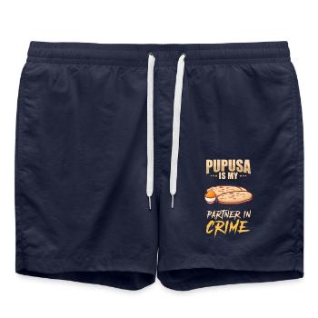 Pupusa Food Salvadoran Dish Tortilla - Swim Trunks - french navy - Front - AI Model Male 185 light (185cm)