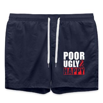 Armes Hässliches und Glücklich - Badeshorts - French Navy - Vorne - AI Model Male 185 light (185cm)