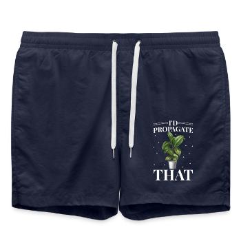 Ficus elastica plant lover that I would - Swim Trunks - french navy - Front - AI Model Male 185 light (185cm)