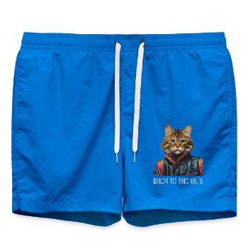 80s Themed Party Back to the 80s Costume - Swim Trunks - cobalt blue - Front