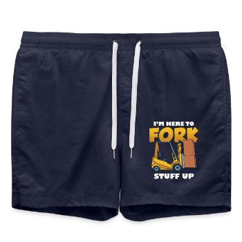 Forklift Driver Profession I'm here to - Swim Trunks - french navy - Front - AI Model Male 185 light (185cm)