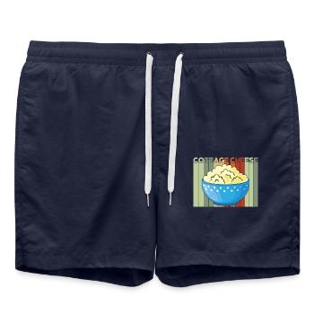 Fromage cottage Fromage cottage rétro vintage - Short de bain - bleu marine - Devant - AI Model Male 185 light (185cm)
