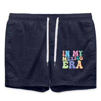 Mexiko Retro Groovy - Badeshorts - French Navy - Vorne - AI Model Male 185 light (185cm)