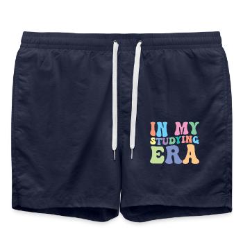 Study Retro Groovy Student - Swim Trunks - french navy - Front - AI Model Male 185 light (185cm)