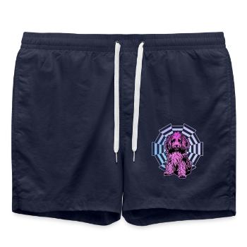 Havaneser Retro - Badeshorts - French Navy - Vorne - AI Model Male 185 light (185cm)