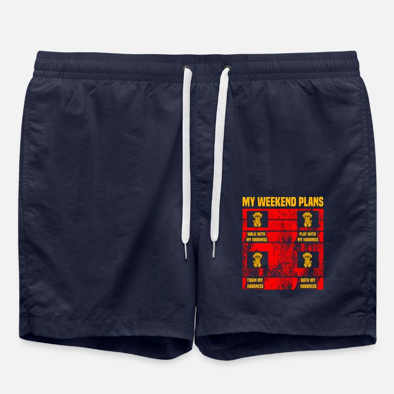 My Weekend plans Havanese - Swim Trunks - french navy