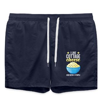 Fromage cottage Fromage cottage rétro vintage - Short de bain - bleu marine - Devant - AI Model Male 185 light (185cm)