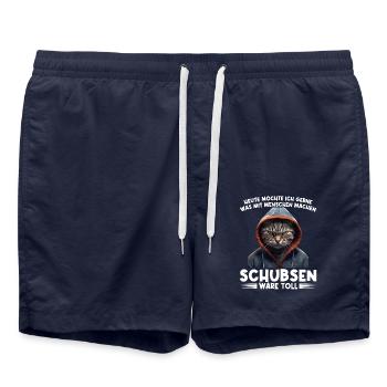 Gerne was mit Menschen machen schubsen wäre toll - Badeshorts - French Navy - Vorne - AI Model Male 185 light (185cm)
