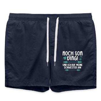 Noch son Ding und ich ruf meine Schwester an - Badeshorts - French Navy - Vorne - AI Model Male 185 light (185cm)