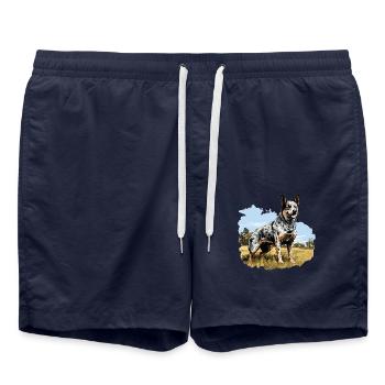 Hund Bouvier australien - Short de bain - bleu marine - Devant - AI Model Male 185 light (185cm)