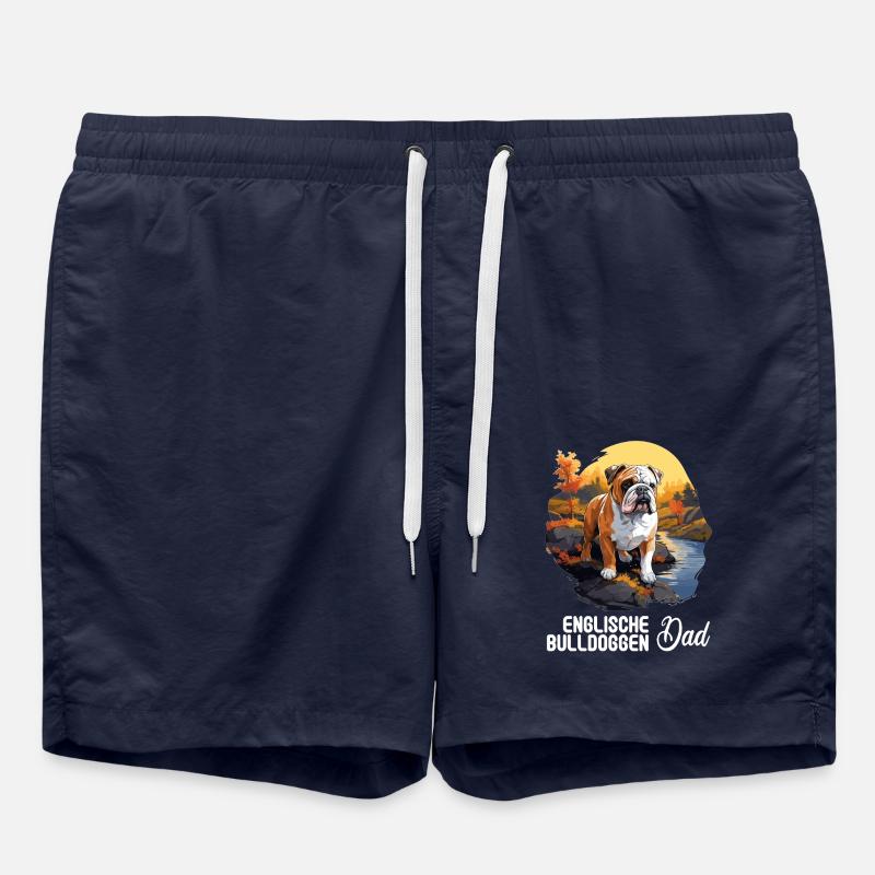 Chien Bouledogue anglais - Short de bain - bleu marine